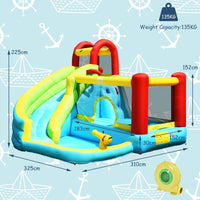 Inflatable Kids Water Slide Jumper Bounce House Splash Water Pool with Blower