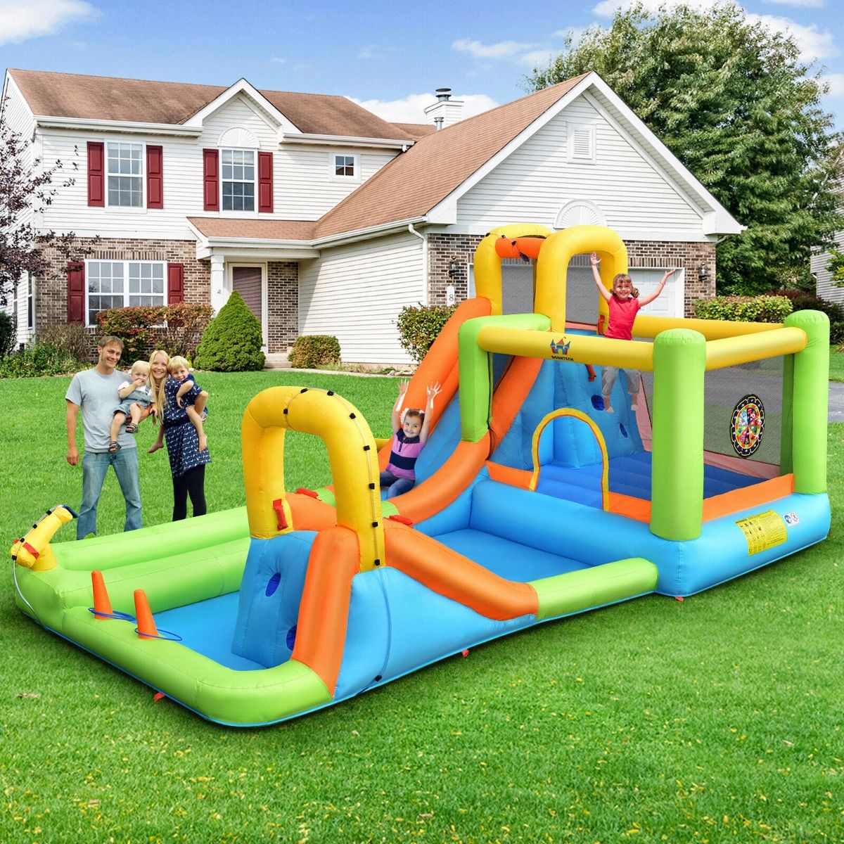 Inflatable Jumping Castle Water Slide Bounce House Climbing Wall With Blower