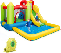 HONEY JOY Inflatable Water Slide, Indoor Outdoor Kids Water Bounce House Jumping Castle Combo