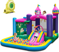 HONEY JOY Inflatable Bounce House, 6-in-1 Giant Indoor Outdoor Party Bouncy Castle