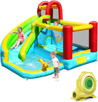 HONEY JOY Inflatable Water Slide Bounce House, 6 in 1 Kids Jumping Castle Water ParkBlow up Kids Water Slides for Backyard