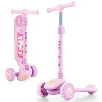 HONEY JOY 3-Wheel Kids Scooter, Toddler Kick Scooter w/Light-up LED Wheel