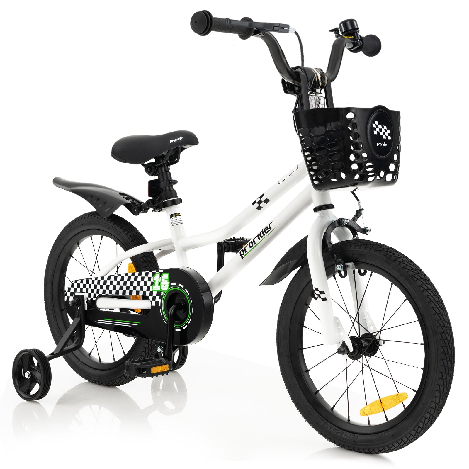 HONEY JOY Kids Bike, 14 16 18 Inch Boys Girls Bike for 3-8 Years w/Training Wheels, Adjustable Handlebar & Seat