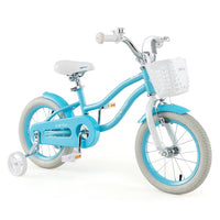 HONEY JOY Kids Bike, 14 Inch Boys Girls Bike for 3-8 Years w/Training Wheels, Adjustable Handlebar & Seat