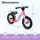 12-Inch Balance Bike, 2 Wheels Kids Bike with Adjustable Seat, First Bike w/ 360° Rotatable Handlebar