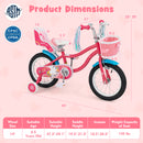 HONEY JOY 14" Kids Bike Ride On Bicycle Training Wheels w/Basket 3-5 Years