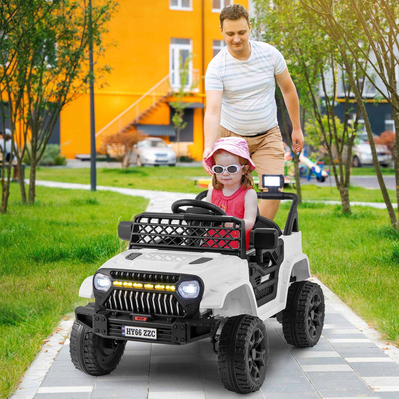 12V Kids Ride on Car Jeep, Dual Motor Toddler Electric Vehicle Truck