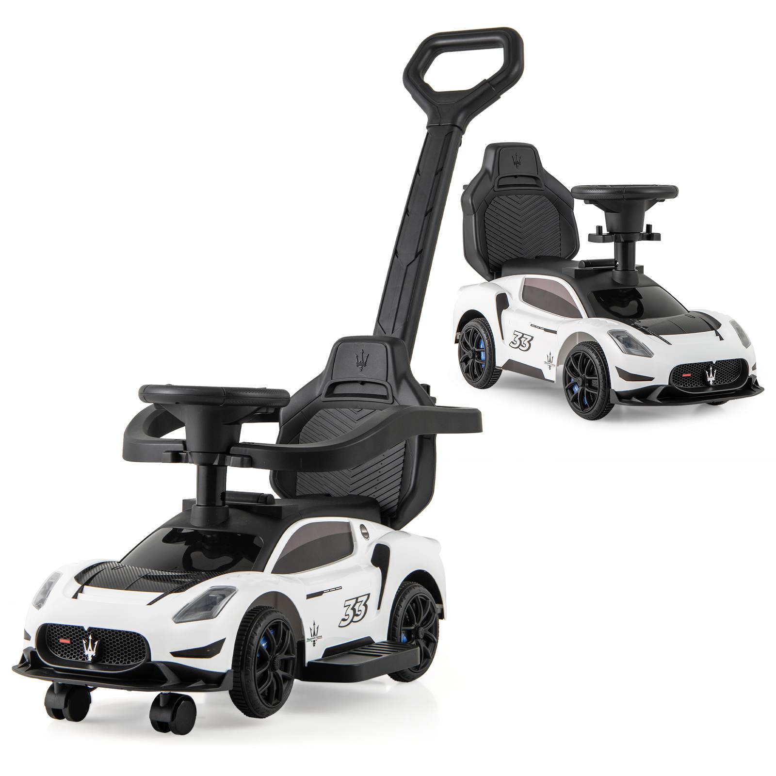 3 in 1 Ride on Push Car Maserati Licensed Foot to Floor Sliding Car 18-60 Months