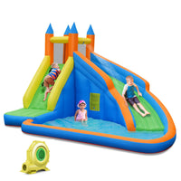 Inflatable Water Slide Bouncer, Children Wet & Dry Bounce House with Climbing Wall