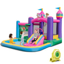 HONEY JOY Inflatable Bounce House, Colorful Kids Jumping Castle with Slide