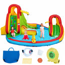 Inflatable Water Park Jumping Castle, Kids Jumping Bounce House w/ 680W Air Blower