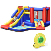 Inflatable Bounce House with Large Jumping Area, Dual Slide, Ball Pit, Climb Wall