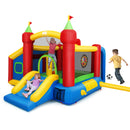 HONEY JOY Inflatable Bounce House, 7-in-1 Kids Jumper Castle with Slide, Football & 100 Ocean Balls