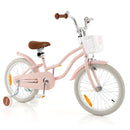 HONEY JOY Kids Bike, 18 Inch Boys Girls Bike for 3-8 Years w/Training Wheels, Adjustable Handlebar & Seat