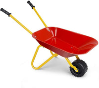 Kids Wheelbarrow, Children Steel Garden Wheelbarrow w/Non-Slip Handle, Wearable Wheels