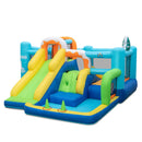 HONEY JOY Kids Inflatable Water Slide, 7-in-1 Outdoor Kids Jumping Castle w/Long Slide