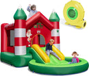 HONEY JOY Inflatable Bounce House, Christmas Themed Jumping Castle w/Slide, Trampoline(with 450W Blower)