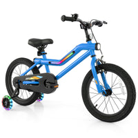 16Inch Children Bicycle with 7-Mode LED Lighted Frame, Headlight, Flash Training Wheels, Dual-Brake, 95% Pre-Assembled