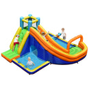 HONEY JOY Inflatable Water Slide, Bounce House w/Slide, Double Splash Pool, Climbing Wall