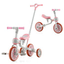 HONEY JOY 4-in-1 Toddler Tricycle, Kids Training Balance Bike w/Adjustable Parent Handle