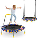 HONEY JOY 36" Kids Trampoline & Swing Set Convertible, 2 in 1 Kids Saucer Tree Swing, Toddler Fitness Rebounder