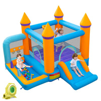 HONEY JOY Kids Inflatable Bounce House, Jumping Castle Bouncer for Children w/Ocean Ball Pool(with 680W Blower)