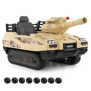 HONEY JOY Electric Kids Ride On Tank, 12V Battery Powered Toy Tank with Rubber Tracks, Rotatable Turret & Working Cannon