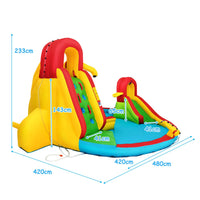 Costway Inflatable Water Park Jumping Castle, Kids Jumping Bounce House w/ 680W Air Blower