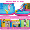 HONEY JOY Inflatable Water Slide, Inflatable Jumping Castle W/Splashing Pool, Water Gun & Climbing Wall