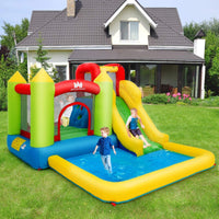 HONEY JOY Inflatable Water Slide, Indoor Outdoor Kids Water Bounce House Jumping Castle Combo