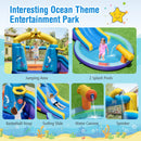 Inflatable Water Slide, Inflatable Water Park Jumping Castle w/2 Splash Pools, Basketball Hoop