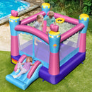 HONEY JOY Inflatable Jumping Castle, 3-in-1 Princess Theme Kids Bounce House w/Fun Slide, Basketball Rim (without Blower)