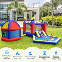 HONEY JOY Inflatable Bounce House with Playhouse, 5-in-1 Star Themed Bouncy Castle