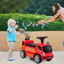 HONEY JOY Kids Ride On Car, Prentend Play Ride On Fire Engine Truck w/Bubble Maker, Bright Lights