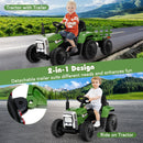 HONEY JOY Kids Ride On Car, 12V Electric Ride On Tractor with Trailer for Children, Electric Toy Car for Over 3 w/Remote Control