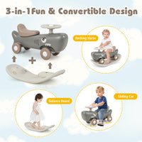 HONEY JOY 3-in-1 Kids Rocking Horse & Sliding Car