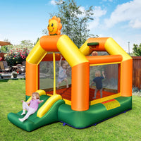 HONEY JOY Inflatable Bounce House, Sunflower Theme Jumping Slide Bouncer (with 450W Blower)