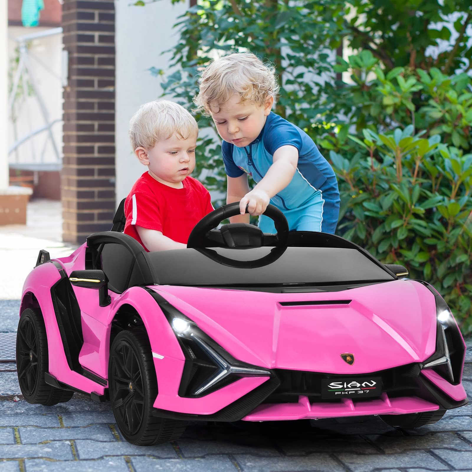 HONEY JOY Lamborghini Licensed Kids Ride On Car, Children Electric Ride-on Vehicle with Parent Remote Contro