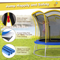 HONEY JOY 8FT/ 10FT Kids Trampoline, Galvanized Steel Frame, Weight Capacity 193KG