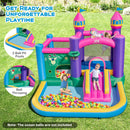 HONEY JOY Inflatable Bounce House, Colorful Kids Jumping Castle with Slide