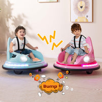 HONEY JOY Kids Ride On Bumper Car, 12V Battery Powered Bumper Car w/Remote Control & Dual Joysticks