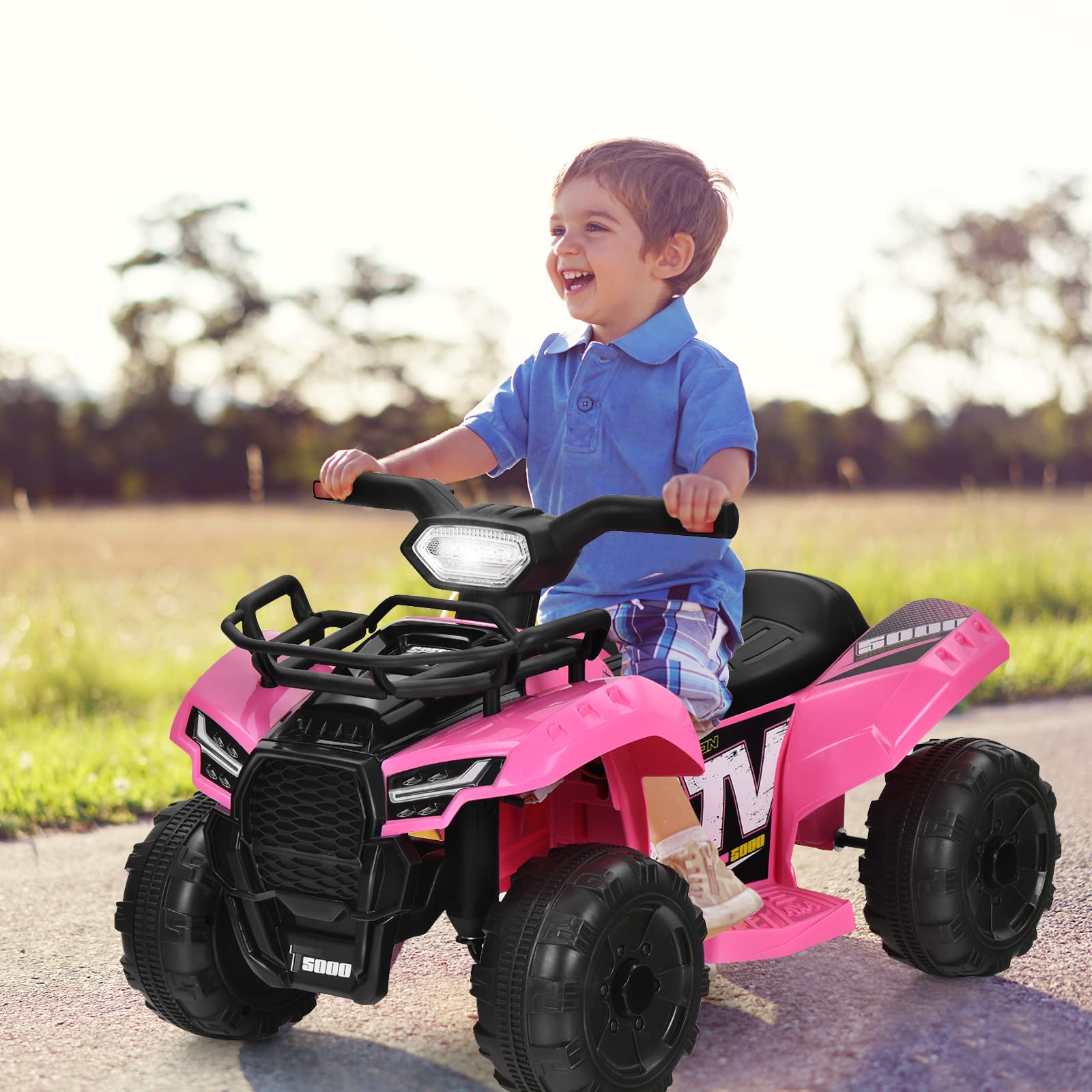 HONEY JOY 6V Kids Ride-On Car, Toddler Electric-Motorized Small ATV w/Wear-Resistant Wheels