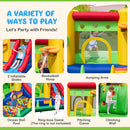 7-In-1 Inflatable Bounce House, Rainbow Jumping Castle w/Ball Pit, Double Slides (With 680W Blower)