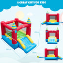 HONEY JOY Inflatable Bounce House, Kids Bouncy Castle w/Large Jumping Area & Wide Slide(Without Blower)