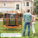 HONEY JOY 60"/5FT Trampoline for Kids, 3-in-1 Heavy Duty Mini Trampoline w/Ring and Horizontal Bar