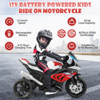 HONEY JOY Licensed BMW 12V Kids Ride on Motorcycle Electric Ride on Toy 3 Wheels