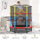 HONEY JOY 55" Kids Trampoline with Safety Enclosure Net, Mini Toddler Trampoline