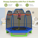 HONEY JOY 7FT Kids Trampoline w/Safety Enclosure Net & Spring Pad