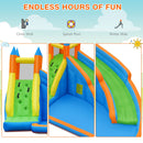 Inflatable Water Slide Bouncer, Children Wet & Dry Bounce House with Climbing Wall