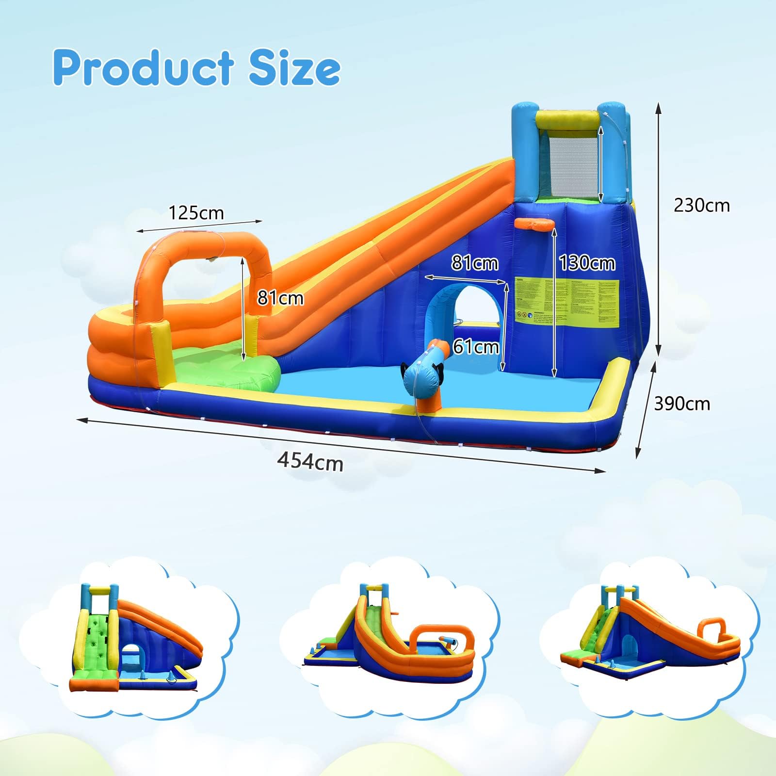 HONEY JOY Inflatable Water Slide, Bounce House w/Slide, Outdoor Jumping Park